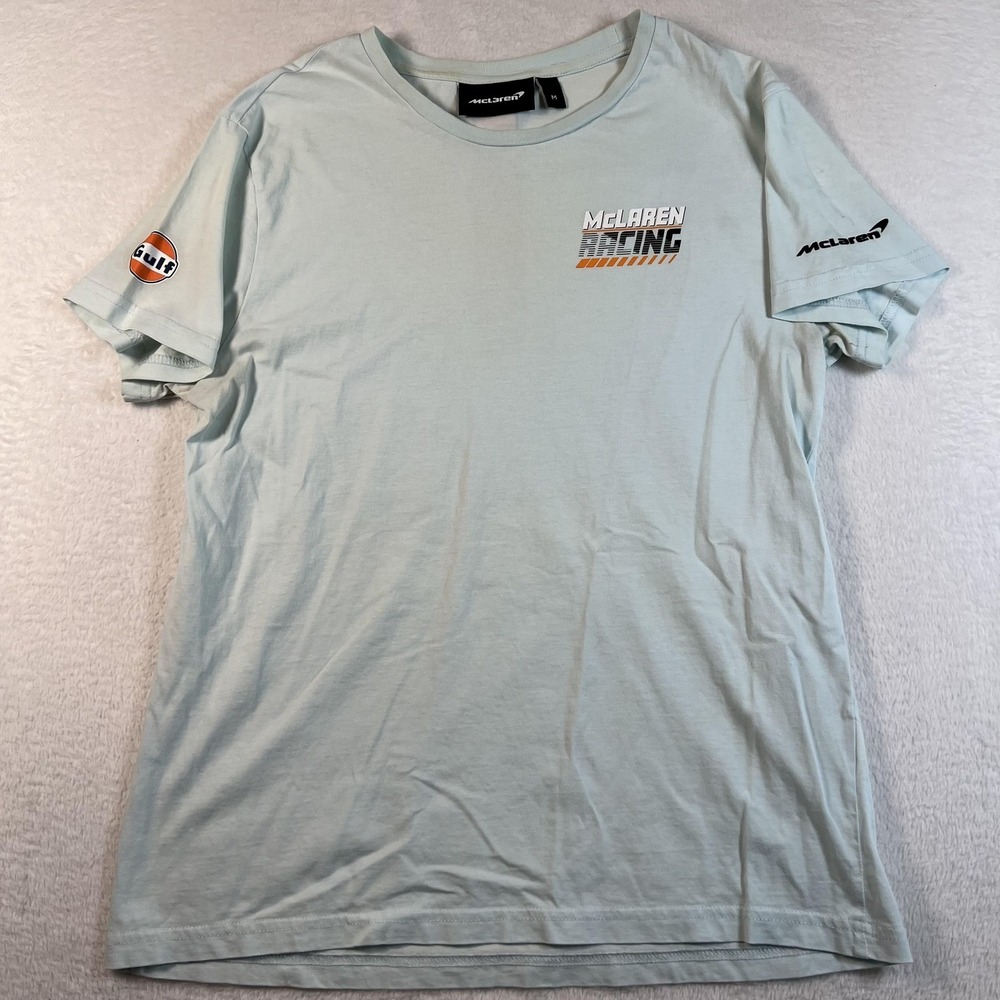 McLaren Racing Shirt Mens Medium Blue Formula 1 F1 Gulf Tee T-Shirt Motorsport